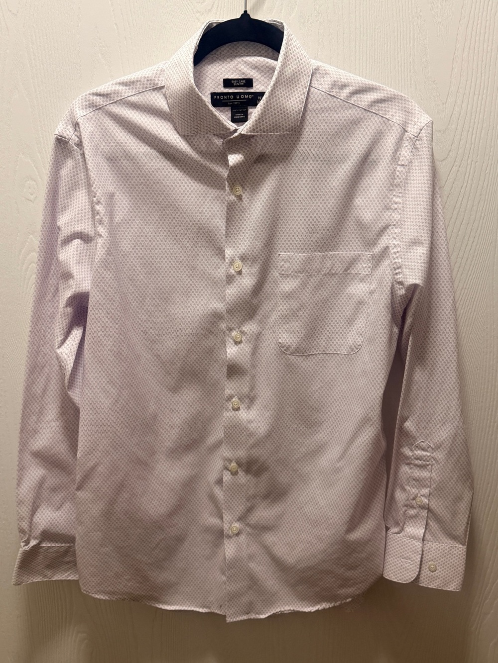 Pronto Uomo Light Pink Dot-Pattern Men's Dress Shirt